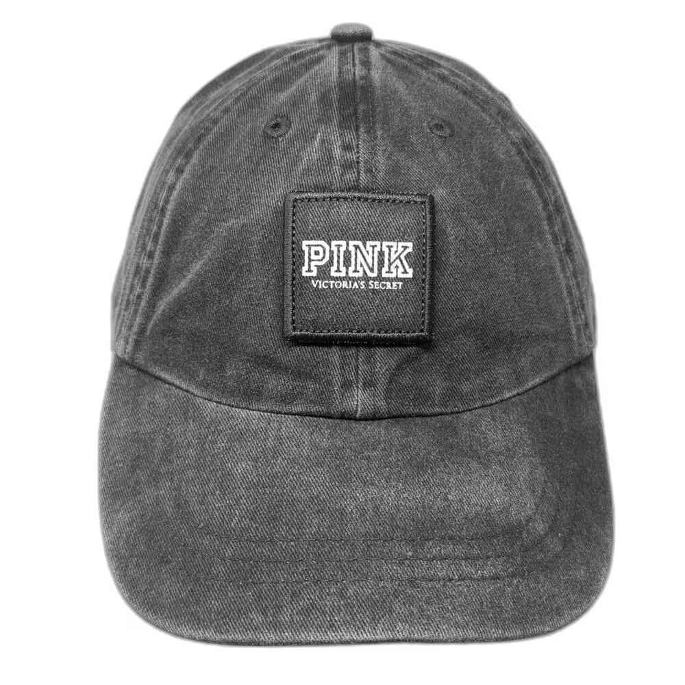 Victoria's Secret Baseball Cap Gray White One Size Slideback Embroidered Hat
